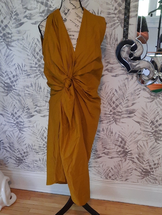 Zara Dresses & Skirts - NWT Zara Mustard Knot Front Dress